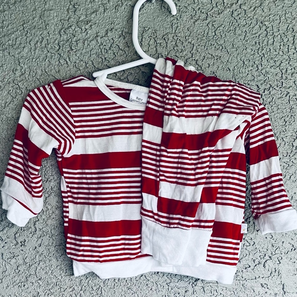 GUC 3-6M baby Goosebumps Red & White Stripe 2-piece set